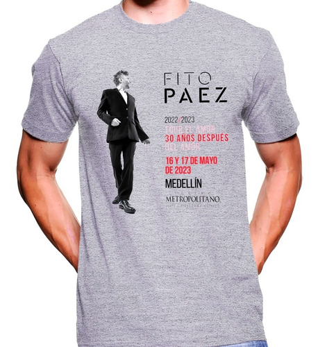 Camiseta Premium Rock Estampada Fito Paez Medellin 2023