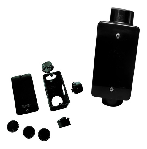 Cx De Passagem 1pol Condolete Eletroduto 1pol Com Tampa Cega Cor Preto