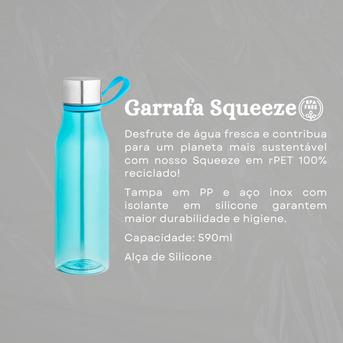 Garrafa Squeeze De Água Academia 590ml Cor Azul-claro