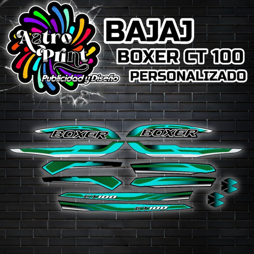 Kit De Calcomanias Bajaj Boxer Ct100 Personalizadas