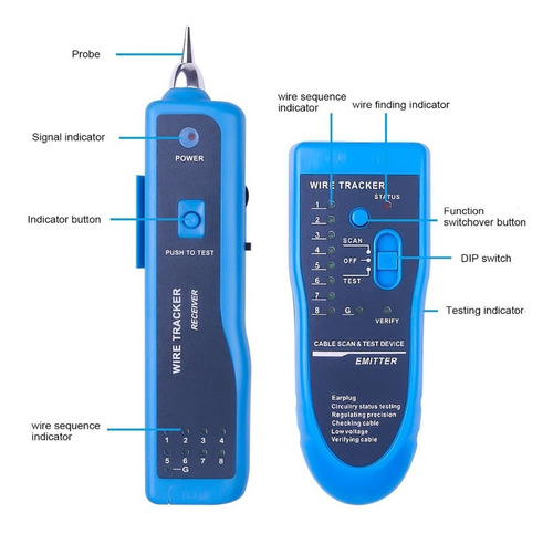 Imagen 7 de 9 de Generador De Tono Chicharra Lan Tester Rj11 Rj45 Jw-360