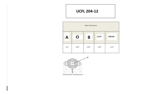 Imagen 2 de 3 de 8 Chumacera 3/4 PuLG Pared 2t