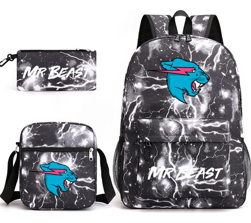. Mrbrast Mr. Beast Mochila Escolar Conjunto De Tres