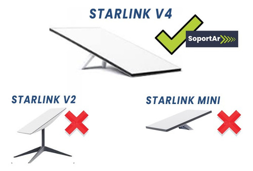 Kit Instalacion 25 X 25 Cm Starlink De Internet Satélite V4 Negro