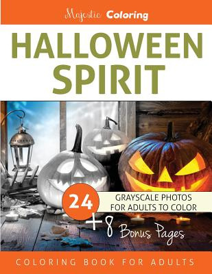 Libro Halloween Spirit: Grayscale Coloring Book For Adult...