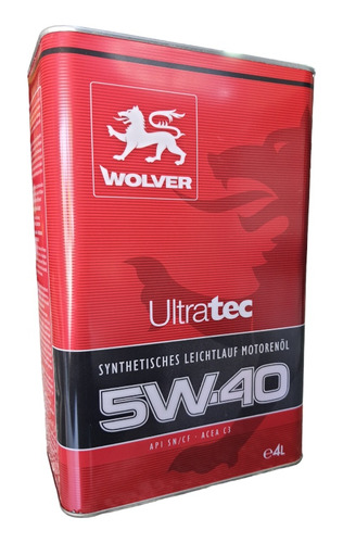 Aceite 5w40 Wolver Ultratec Para Dpf 4 Lts , Origen Aleman