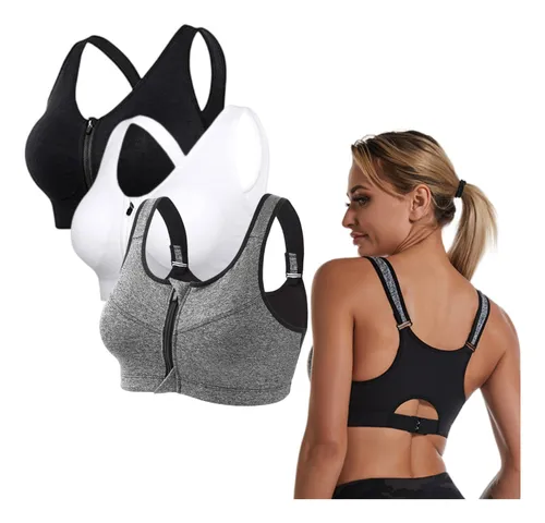  Sujetador deportivo con cremallera y control de movimiento para  mujer Champion, brasier deportivo con cierre de control de movimiento, 34B,  Negro : Ropa, Zapatos y Joyería