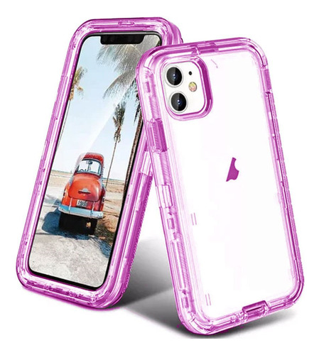 Protector Para iPhone 11 Full Cover Rosa Carcasa 