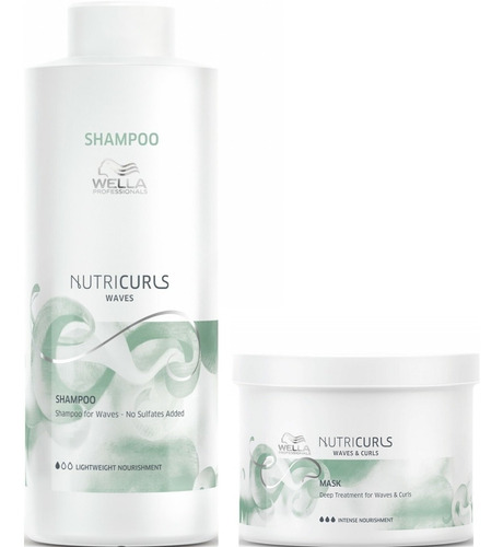Shampoo Para Ondas 1000ml + Mascarilla Wella Nutricurls