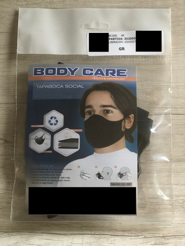 Imagen 3 de 6 de Barbijo Tapaboca Filtro Antipartículas - B O D Y C A R E -