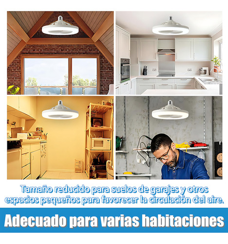 Ventilador De Techo Modernos Con Luz Y Control Remoto, Ventiladores De Techo Con Casquillo E27, Lampara Ventilador Silencioso 30 W, 3 Velocidades, Brillo Ajustables