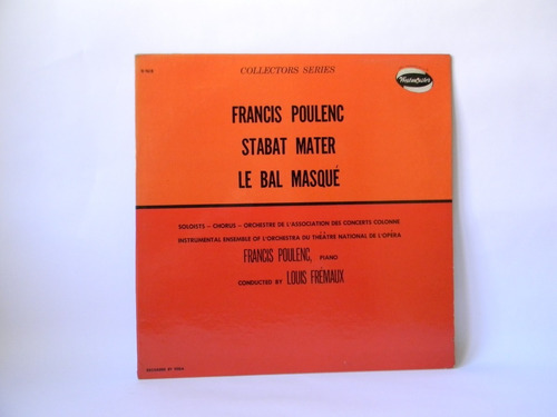 Francis Poulenc Stabat Mater Le Bal Masque Lp Vinilo