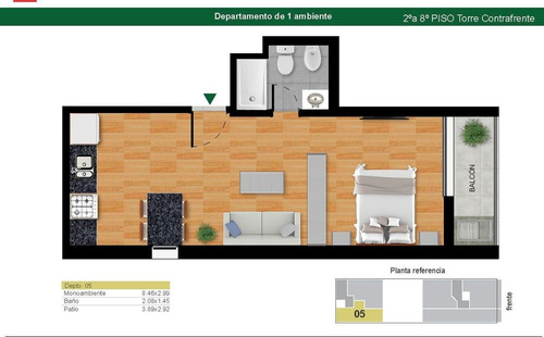 Inversion Con Financiación En Pesos De 1 Ambiente Con 32mt2 En El Centro