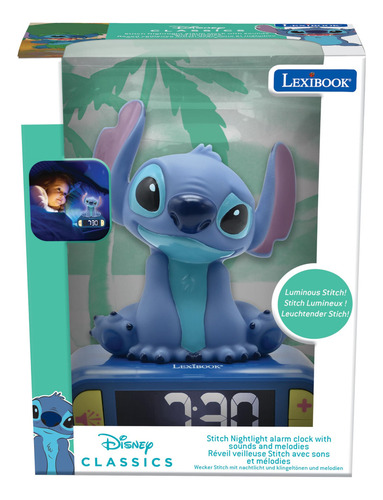 Despertador Noturno Lexibook Disney Stitch Rl800d Azul