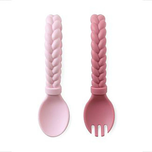 Cuchara Y Tenedor Silicona Rosa Itzy Ritzy Para Bebé E12