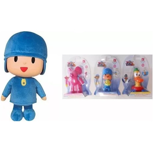 Kit Com Pocoyo Pelúcia + Kit Pocoyo De Banho Elly Pato 232