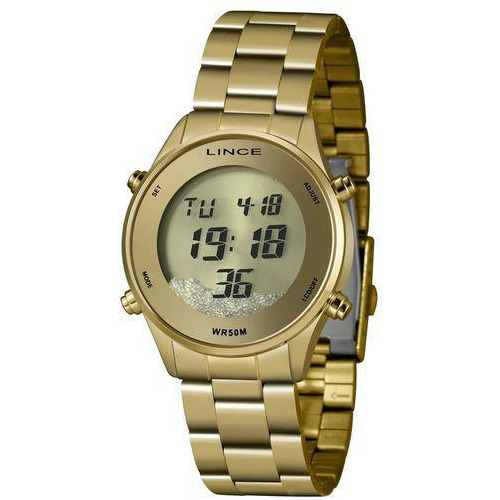 Relógio Lince Sdg4638l Cxkx Digital Feminino Dourado