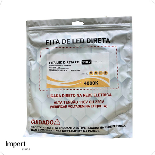 Fita Led Cob 10m Direta 110v/220v Luz Fria/quente/neutra