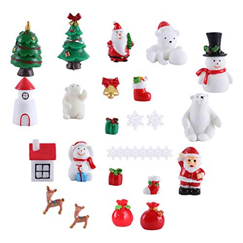 30pcs Christmas Miniature Ornaments Kit, Miniature Fair...