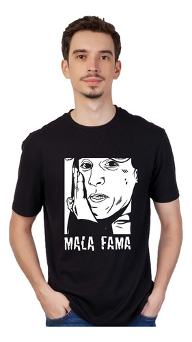 Remera Negra - Mala Fama - Unisex Manga Corta - Cumbia