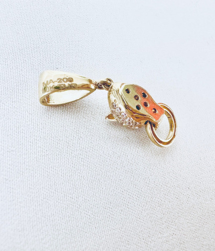 Dije Oro 10k Jaguar Ojo Negro Círculo En La Boca 1.5 Cm 10 K