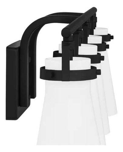 Lampara De Tocador Para Baño Negro Mate 4 Luces 31