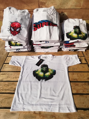 Remera De Super Heroes Hulk Batman Spider Man