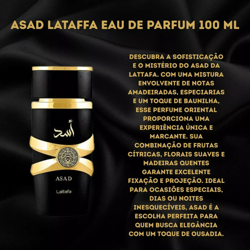 Perfume Árabe Asad Lattafa Edp Eau De Parfum 100ml Masculino Original Importado Luxo - Mega Promoção Dia Dos Namorados ( Mais Vendido )