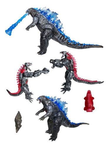Godzilla  & Mechagodzilla Articulado Con Luz 18 Cm Alto