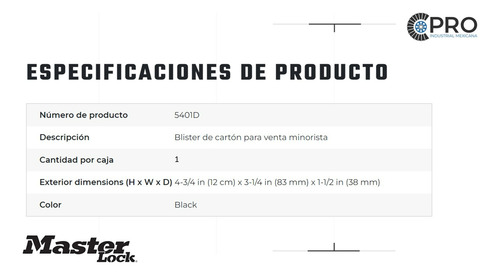 Caja De Combinacion Para Llaves 5401d P