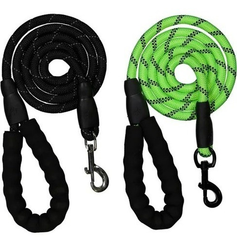 Correa Para Perro Resistente Reflejante 1.50m de alta calidad MR Wuff Color Negro