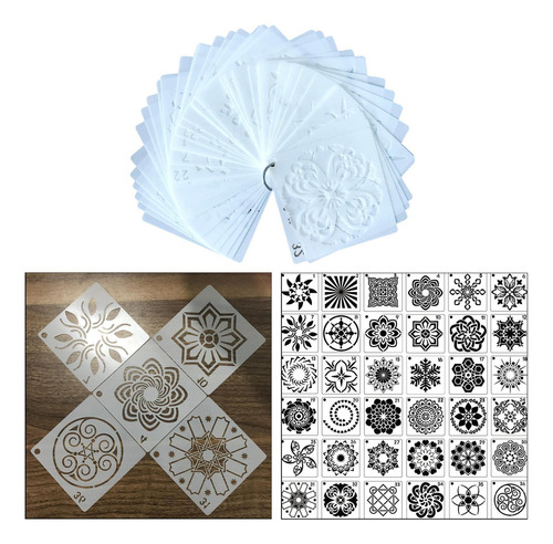 Paquete De 36 Plantillas De Mandala Con Puntos Para Dibujar