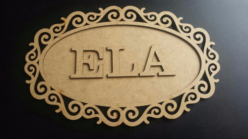 Imagem 4 de 9 de Placa Oval Personalizada Recorte Laser Mdf Cru 45x30 Cm