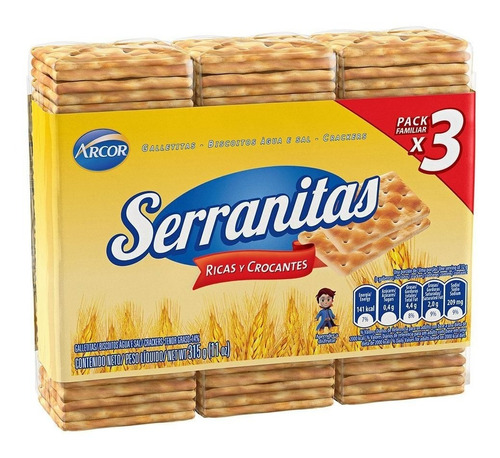 Serranitas Galletitas 3 Unidades X 105 Gr