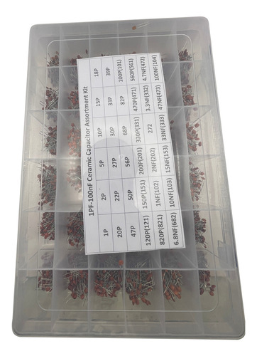 Kit De 3600 Capacitores Ceramicos 50v 1pf - 100nf 36 Valores