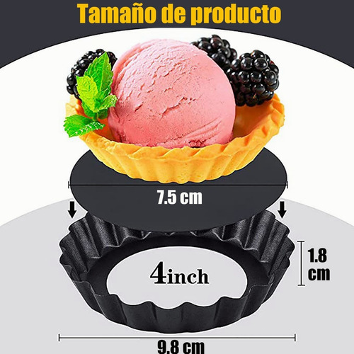 6 Molde Mini Pay Tarta Tartaleta Reutilizar Desmontable 10cm