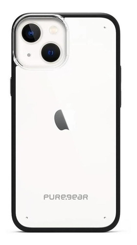 Funda Para iPhone 13 Normal 6.1 Slim Shell Ligera Puregear Color Transparente/negro