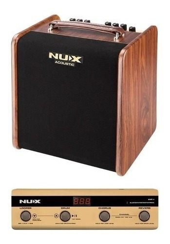 Combo Amplificador Acústica Nux Ac-50 + Footswitch Nmp-4