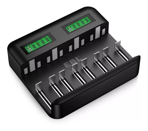 Imagen 1 de 8 de Cargador Universal Pilas Aa Aaa C D Usb Inteligente Lcd Ebl