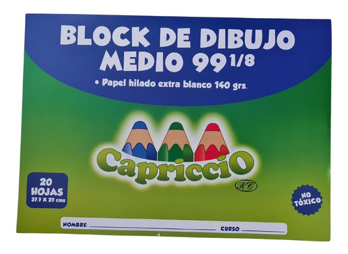  Block De Dibujo Medio 99 1/8 Capriccio 20 Hojas