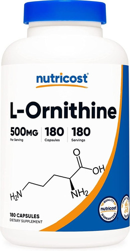 L-ornitina 500 Mg Nutricost 180 Cápsulas