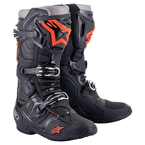 Botas Alpinestars Tech 10 Negro Rojo Fluo