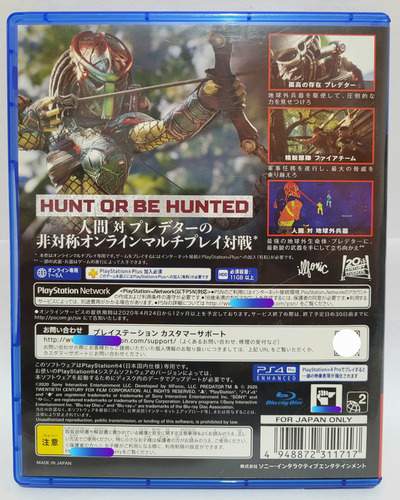Predator: Hunting Grounds, Jogo Original Japonês Para Ps4 (Usado)