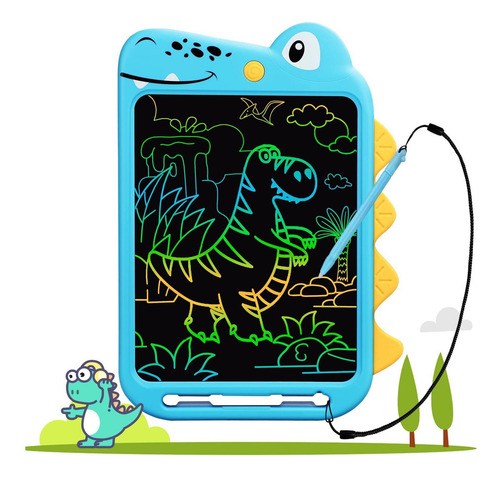 Tableta De Escritura Lcd Fullware 10 Azul Dinosaurio