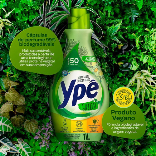 Kit 1 Lava Roupas Em Pó Tixan 800g 1 Amaciante 1l Ypê Green
