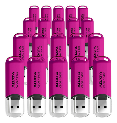 Kit 20 Memoria Usb 64gb Clasica Morada Mayoreo