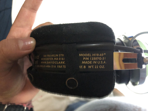 Auriculares De Aviación David Clark H10-60 Headset (Usado)