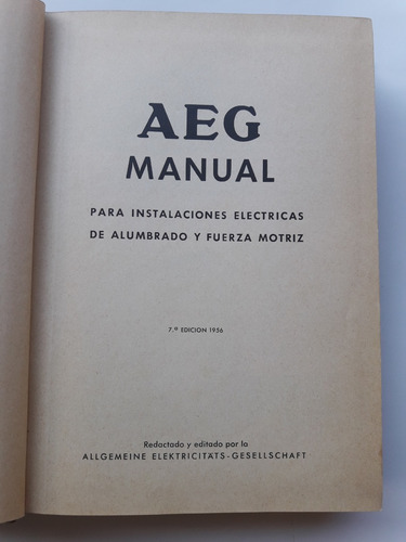 Aeg Manual Instalaciones Eléctricas Alumbrado Fuerza Motriz (Usado)
