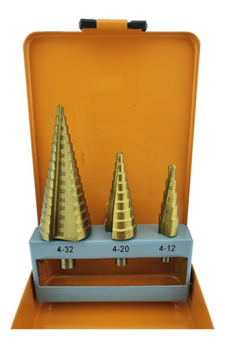 Imagen 3 de 3 de Juego Kit Set De Broca Escalonada 3 Piezas Toolmak