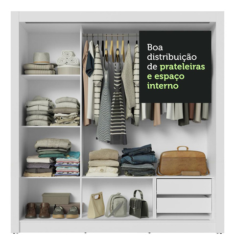 Guarda-roupa Casal 3 Portas De Correr Sublime Madesa Bc Cor Branco/Cinza